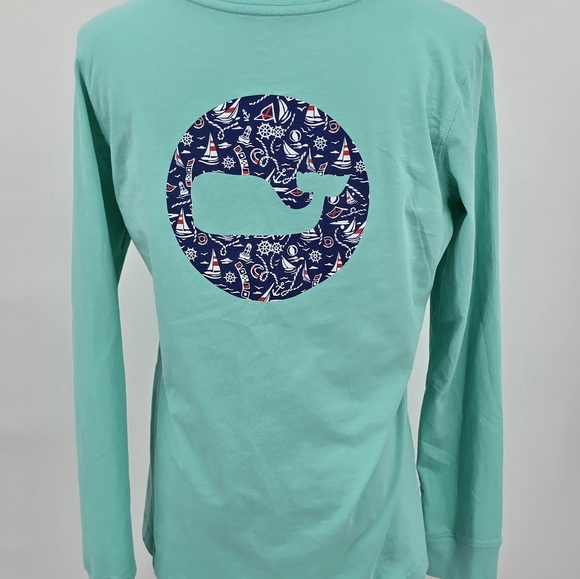 Vineyard Vines Long Sleeve Women's T Shirt Nautical Design SZ S - Picture 3 of 7